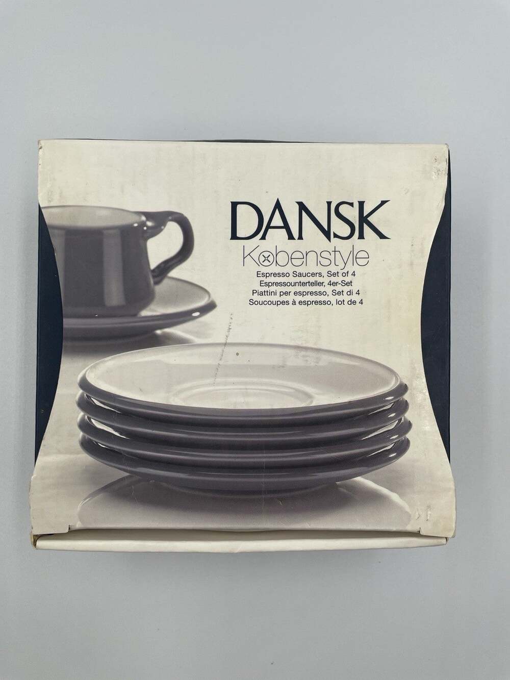 Dansk Kobenstyle Demitasse 5.4" Espresso Saucer Set of 4 NEW